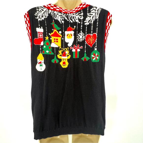 Christmas Vest Women's L Holiday Party Ugly Sweater Colorful Novelty Vintage - Picture 3 of 6